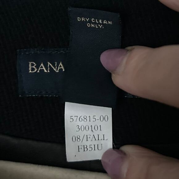 Banana Republic Wool Blend Peacoat Women’s Size Small Collarless Black Classic - Picture 3 of 4